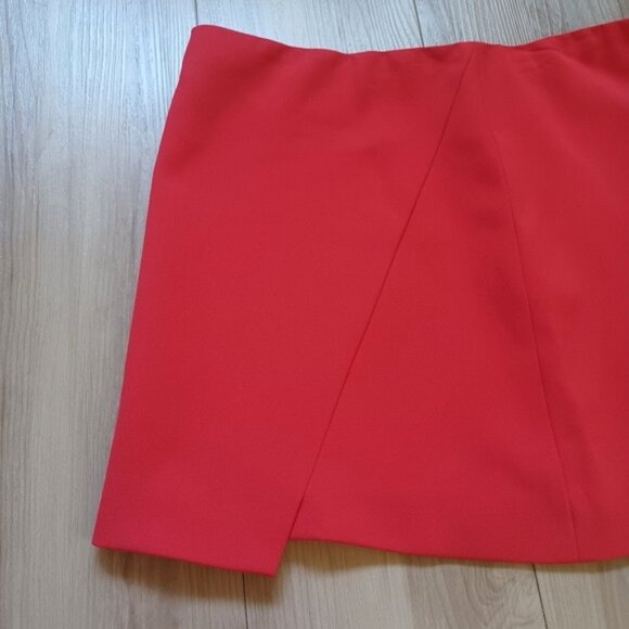 Alice + Olivia Shaylee Bright Poppy Red Mini Skirt 6 - Picture 8 of 15